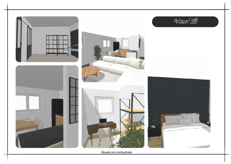 Transformation d’une chambre par un stagiaire en home staging